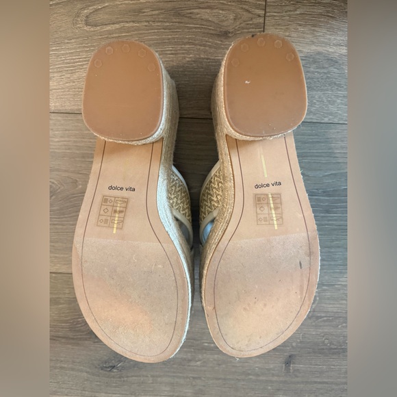 Dolce Vita Eldora Crisscross Raffia Espadrille Platform Slide Sandals Size 9.5 - Picture 8 of 12